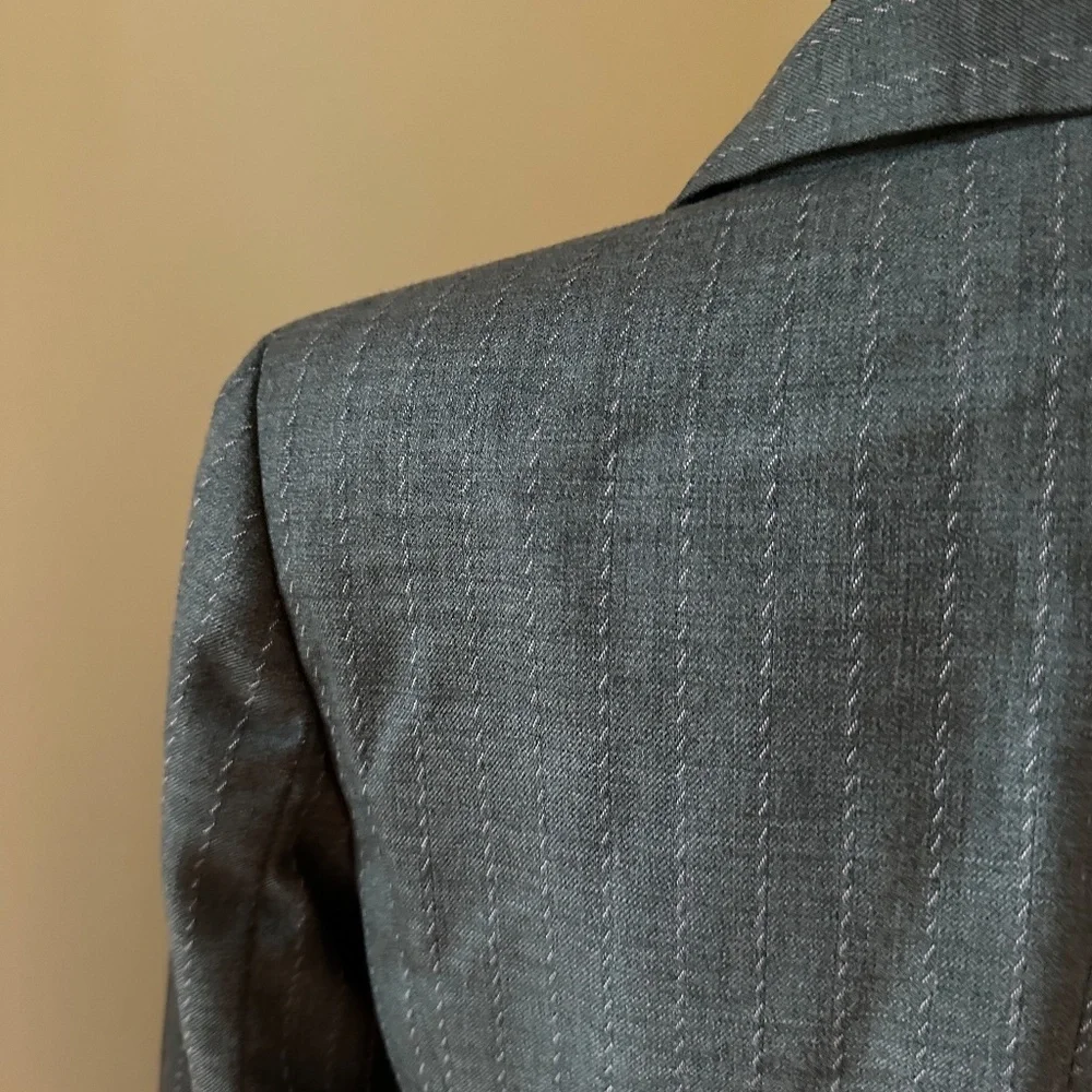 *TALBOTS* Petite Gray Long Sleeve Blazer Suit Jacket Size 4P